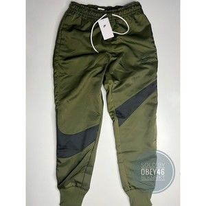 Nike Sportswear Water Repellent Swoosh Joggers Green Pants DD6057-326 S